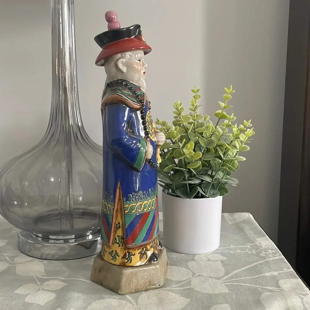 Pier 1 Imports Large Chinese Emperor Yongzheng Porcelein Statue